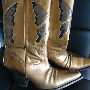 Gold cowboy boots